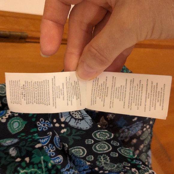 Michael Kors Lace Front V Neck Long Sleeve Blouse Blue Green Size S - Picture 10 of 12